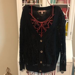 Juicy Couture Lace Black Cardigan - Size M